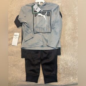 Puma Kids 2T Matching Sweatshirt, Shirt, and Sweatpants Set
